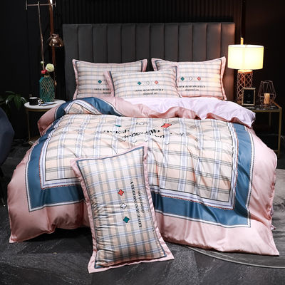 2023 Set di copriletto biancheria da letto di seta lavata con disegni personalizzati e materiali sostenibili