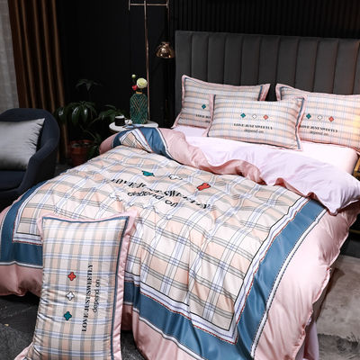 2023 Set di copriletto biancheria da letto di seta lavata con disegni personalizzati e materiali sostenibili