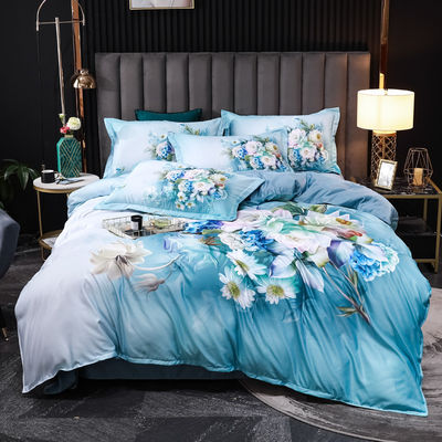 2023 Lavatura di seta comodo Beddinmg Set di stampa diagonale lenzuola da letto di lusso copertura da letto Fiore