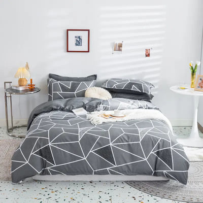 Stampa geometrica Aloe Vera cotone Set di lenzuola da letto in quattro pezzi con stampa reattiva