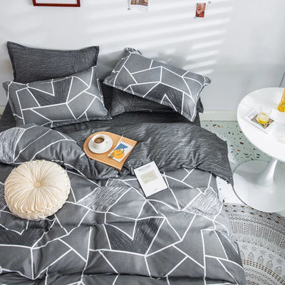 Stampa geometrica Aloe Vera cotone Set di lenzuola da letto in quattro pezzi con stampa reattiva