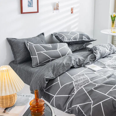 Stampa geometrica Aloe Vera cotone Set di lenzuola da letto in quattro pezzi con stampa reattiva