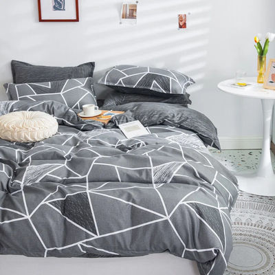 Stampa geometrica Aloe Vera cotone Set di lenzuola da letto in quattro pezzi con stampa reattiva