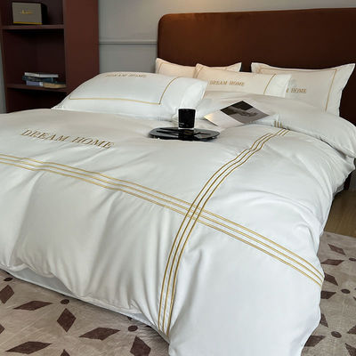 Four Seasons 300TC copertura di copriletto 100% materiale di cotone ricamo tre linee design biancheria da letto set