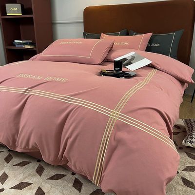 Four Seasons 300TC copertura di copriletto 100% materiale di cotone ricamo tre linee design biancheria da letto set
