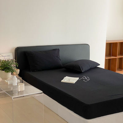 1.2m 4 piedi biancheria da letto King-Size Set in cotone nero massiccio lavato con tende corrispondenti