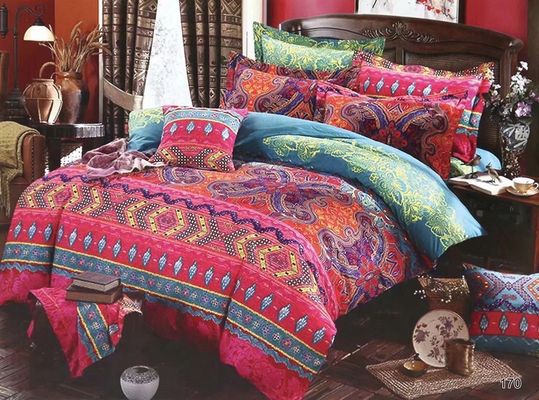 Home Hotel Boemian Double Duvet Cover Set Blu con set di biancheria da letto Boho