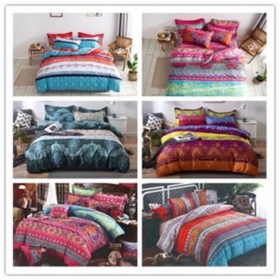 Home Hotel Boemian Double Duvet Cover Set Blu con set di biancheria da letto Boho