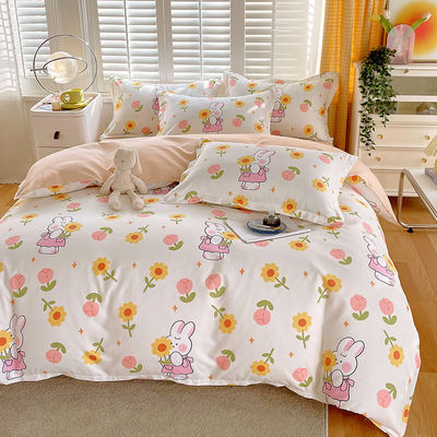 Modello di pianta di cotone spazzolato Set di biancheria da letto per 2,2 m 7 piedi Letto di design semplice