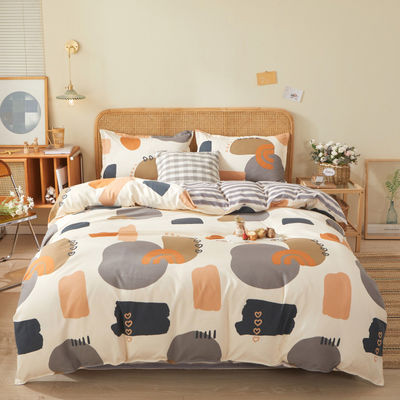 Modello di pianta di cotone spazzolato Set di biancheria da letto per 2,2 m 7 piedi Letto di design semplice