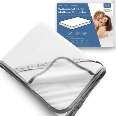 Dimensioni personalizzate Colore bianco solido Impermeabile Protezione materasso Terry con fasce elastiche