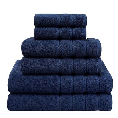 Antimicrobici 6 pezzi Set di asciugamani 2024 Disegno per colore personalizzato Luxury White Towels