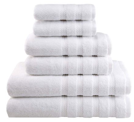 Antimicrobici 6 pezzi Set di asciugamani 2024 Disegno per colore personalizzato Luxury White Towels