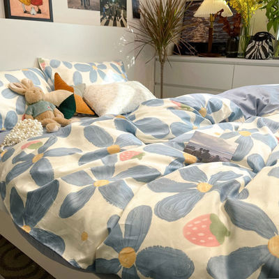 Set di biancheria da letto in poliestere in colore personalizzato con coperchio di coperta piatto e cuscino