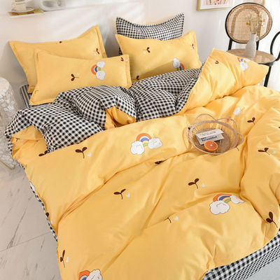 Set di biancheria da letto in poliestere in colore personalizzato con coperchio di coperta piatto e cuscino