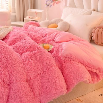 Super Soft Plush Quilt con velluto artificiale e 100% di poliestere riempendo biancheria da letto rosa