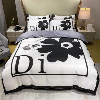 4 pcs King Size Set di biancheria da letto 100% poliestere Luxury Designer Copertura di coperta Sì personalizzato