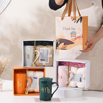 Stampa in gravura Alta estetica Corallo velluto asciugamano Tazze d'acqua Tazze di matrimonio souvenir