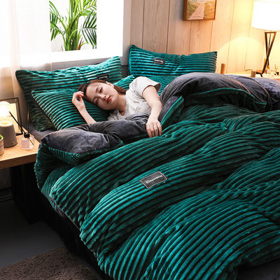 128x70 Densità di tessuto Velluto di velluto di velluto biancheria da letto set per regina / King dimensione in inverno