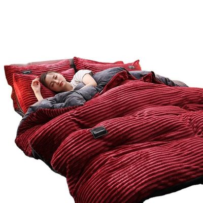 100% di fibra di poliestere caldo invernale velluto di flannello velluto velluto set di biancheria da letto Queen King Size