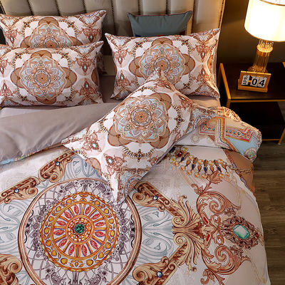 Set di biancheria da letto per stampa digitale con copertura di copriletto in poliestere e lenzuola da letto di lusso