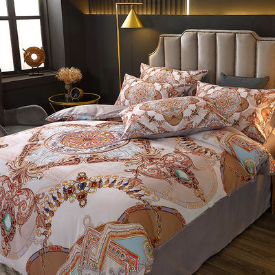 Set di biancheria da letto per stampa digitale con copertura di copriletto in poliestere e lenzuola da letto di lusso