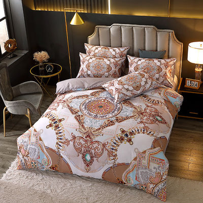 Set di biancheria da letto per stampa digitale con copertura di copriletto in poliestere e lenzuola da letto di lusso