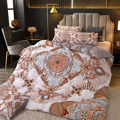 Set di biancheria da letto per stampa digitale con copertura di copriletto in poliestere e lenzuola da letto di lusso