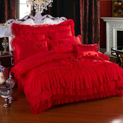 60 Conteggio High End Pizzo Letto Jacquard Tessuto Regina 100% di cotone organico Set di lenzuola