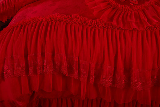 60 Conteggio High End Pizzo Letto Jacquard Tessuto Regina 100% di cotone organico Set di lenzuola