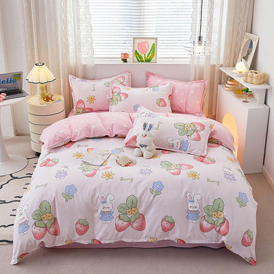 Stampa reattiva con modello di fiori semplici Set di lenzuola da letto in poliestere per lenzuola da letto di lusso