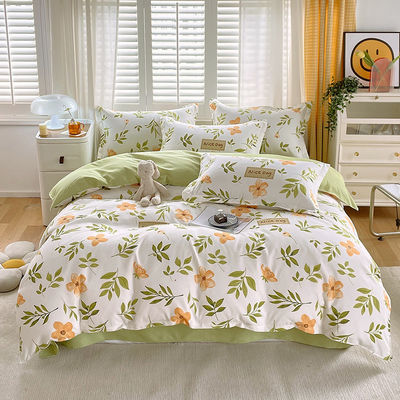 Stampa reattiva con modello di fiori semplici Set di lenzuola da letto in poliestere per lenzuola da letto di lusso