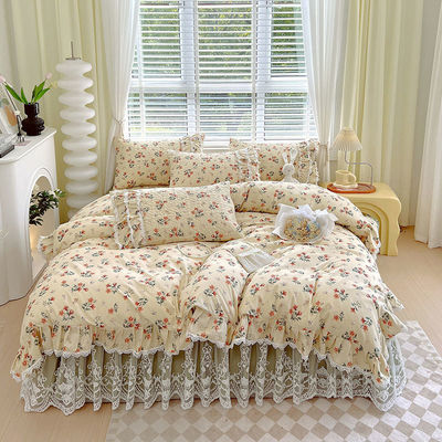 Set di biancheria da letto in pizzo francese personalizzabile stile europeo quattro stagioni