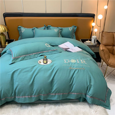 Norme nazionali Difficienza del colore Grado 200TC Ricamo Letto Lenzuola Piatta Set Letto ASD01