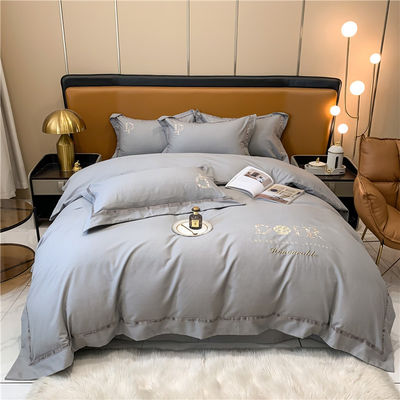 Norme nazionali Difficienza del colore Grado 200TC Ricamo Letto Lenzuola Piatta Set Letto ASD01