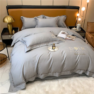 Norme nazionali Difficienza del colore Grado 200TC Ricamo Letto Lenzuola Piatta Set Letto ASD01