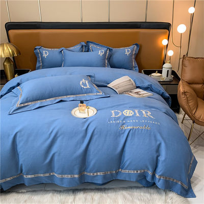 Set di biancheria da letto in cotone ricamata per tutte le stagioni Eco-friendly and soft hand feel for bedroom