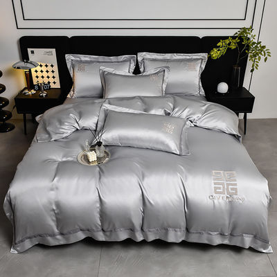Moderno stile ricamo copertura di copriletto per il matrimonio lenzuola di lusso ADS02 set di lenzuola di cotone