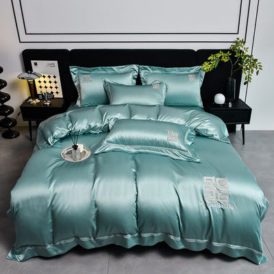 100% poliestere Tencel ricamo biancheria da letto set 4 PCS scatola regalo 1,5m 1,8m lenzuola letto copertura