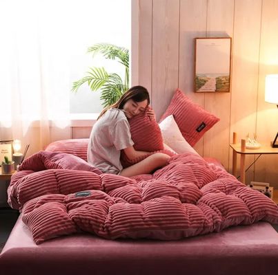 Set personalizzato di lenzuola da letto Queen King Size Quilt Cover biancheria da letto in 4 gradi di colorazione