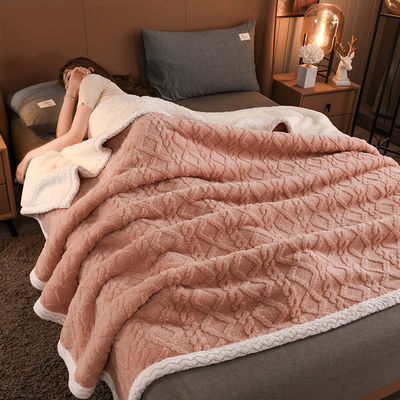 Luxury Super Spesso Jacquard Piumaggio Lana Oversized Sherpa Letto Copertina Gettare per i bisogni