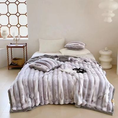 Eccellenti biancheria grigio calda per tutte le stagioni coperte soffice di peluche per divano.