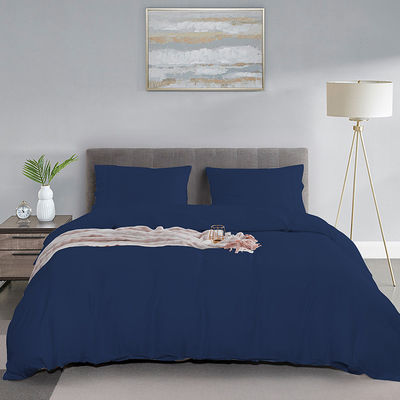 Set di fogli di fibra di bambù naturale 60s 300tc 3 pcs cuscinetto copertura copriletto Re Regina biancheria da letto