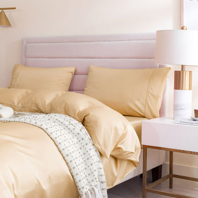Set di lenzuola in fibra di bambù a colori solidi personalizzato 60S 300TC con copertura di coperta e coperture per cuscini