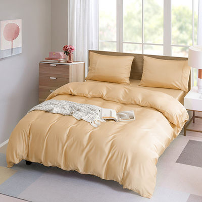 Set di lenzuola in fibra di bambù a colori solidi personalizzato 60S 300TC con copertura di coperta e coperture per cuscini