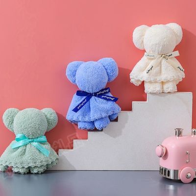 Gruppo di età del bambino 30x30cm Corallo velluto velluto velluto asciugamano orso per il matrimonio regali aziendali