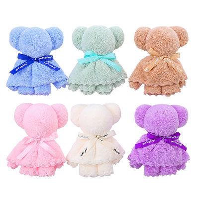 Gruppo di età del bambino 30x30cm Corallo velluto velluto velluto asciugamano orso per il matrimonio regali aziendali