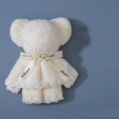 Gruppo di età del bambino 30x30cm Corallo velluto velluto velluto asciugamano orso per il matrimonio regali aziendali