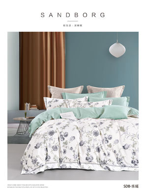 6 kg di cotone Set di biancheria da letto di lusso 4pcs fogli di stampa copertura di copriletto copertura di cuscino