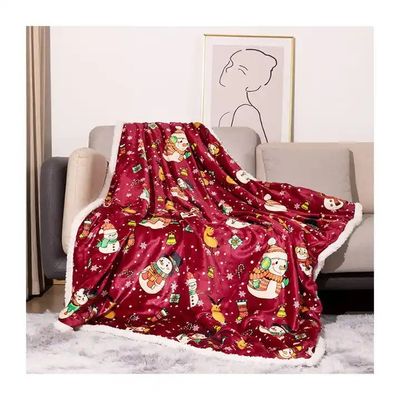 Anti-pilling Corall Fleece doppio strato Sherpa Plush Copertura per i regali di Natale personalizzati